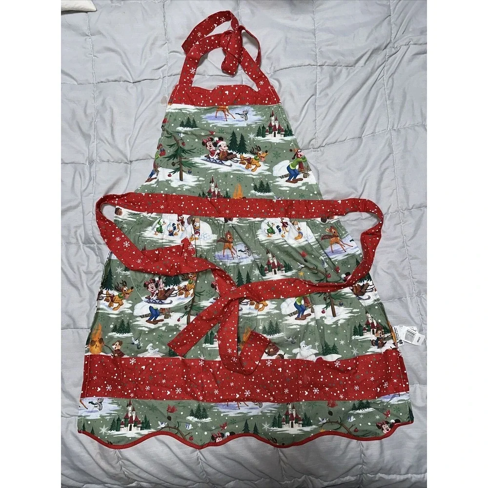 Disney Parks Exclusive Mickey‎ Mouse and Pals Christmas Holiday Adult Apron